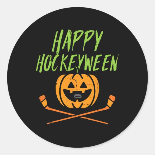 Happy Hockey Halloween Costume Mannen Ronde Sticker (Voorkant)