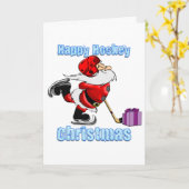 Happy Hockey Kerstmis Kaart (Gele Bloem)