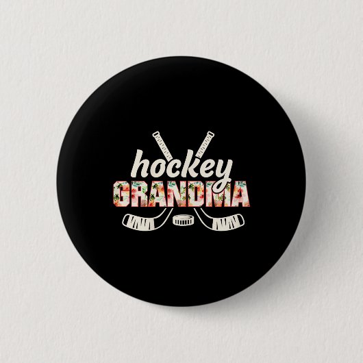 Happy Hockeydays Funny Ice Hockey Ugly Christmas Ronde Button 5,7 Cm (Voorkant)