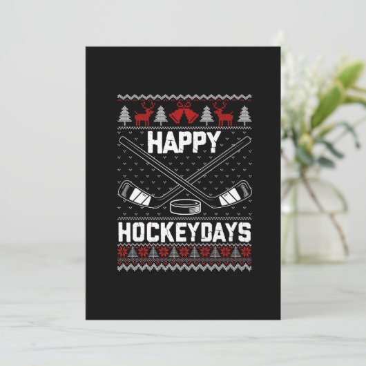 Happy Hockeydays Funny Kersti Hockey Player Feestdagenkaart (Staand voorkant)
