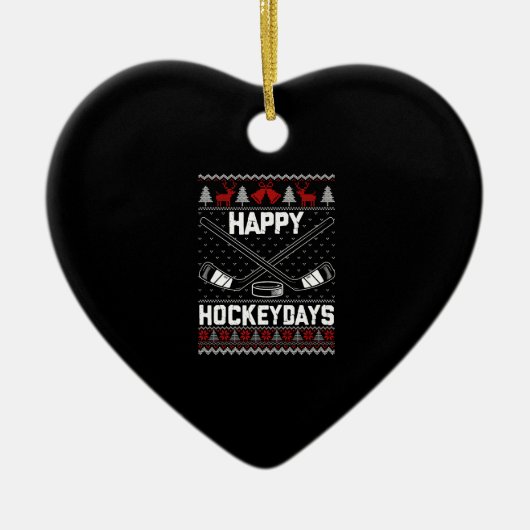 Happy Hockeydays Funny Kersti Hockey Player Keramisch Ornament (Voorkant)