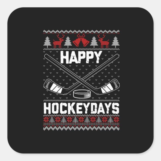 Happy Hockeydays Funny Kersti Hockey Player Vierkante Sticker (Voorkant)