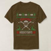 Happy Hockeydays Ugly met Kerstmis Funny Hockey Da T-shirt (Design voorkant)