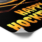 Happy Hockeyween Hockey Pompoen Eten Puck Fun Ha Poster (Hoek)
