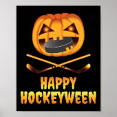 Happy Hockeyween Hockey Pompoen Eten Puck Fun Ha Poster (Voorkant)
