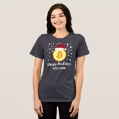 Happy Hodldays - Bitcoin met Qr-code Xmas 2026 Tri-Blend Shirt (Voorkant volledig)