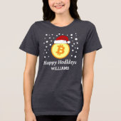 Happy Hodldays - Bitcoin met Qr-code Xmas 2026 Tri-Blend Shirt (Voorkant)