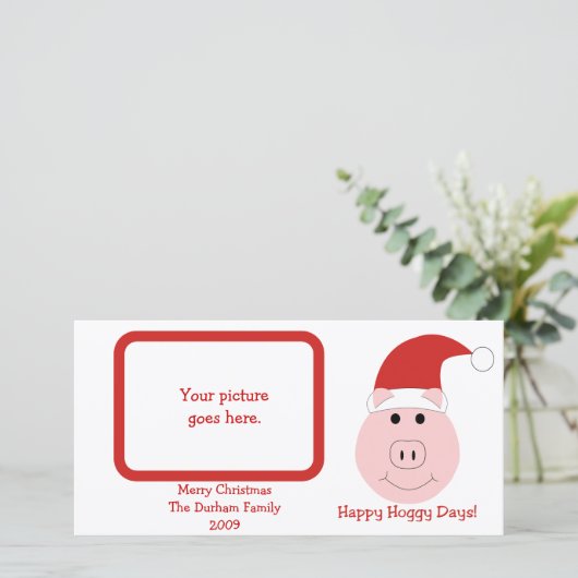 Happy Hoggy Days Foto Kerst Kaarten (Staand voorkant)