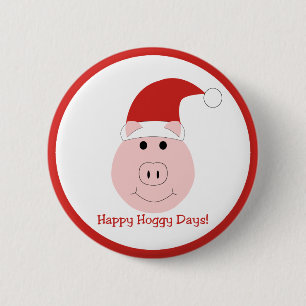 Happy Hoggy days Holiday pins met grens Ronde Button 5,7 Cm