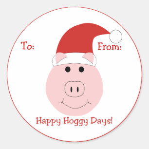 Happy Hoggy Days kerstcadeautjes labels stickers