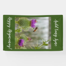 Happy Hogmanay Auld Lang Syne Thistle Spandoek