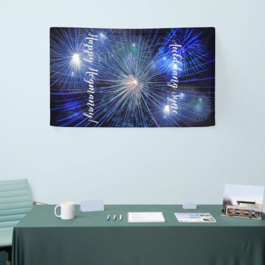 Happy Hogmanay Auld Lang Syne Vuurwerk Spandoek (Beurs)