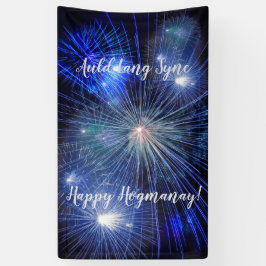 Happy Hogmanay Auld Lang Syne Vuurwerk Spandoek