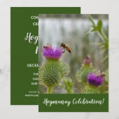 Happy Hogmanay viering Auld Lang Syne Thistle Kaart (Voorkant / Achterkant)