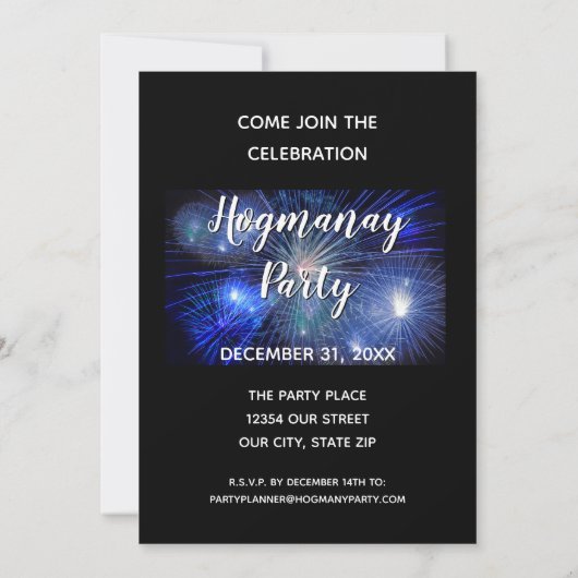 Happy Hogmanay viering Vuurwerk Nieuwjaar Kaart (Achterkant)