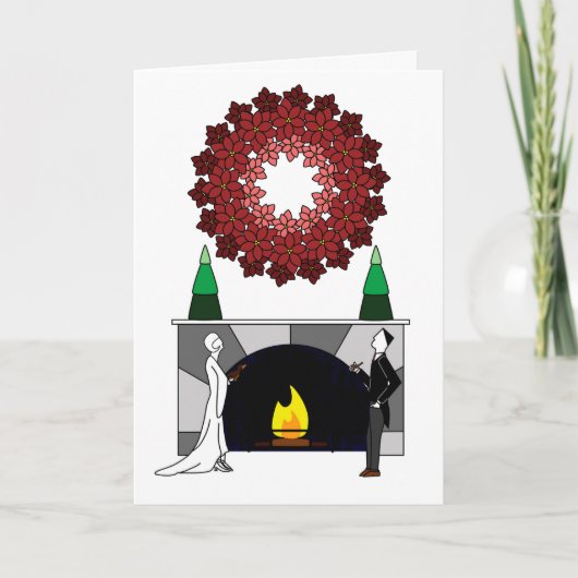 Happy Hoidays Poinsettia Wreater Kaart (Voorkant)