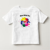 Happy Holi Aangepaste kleurige tekst Kinder Shirts (Voorkant)