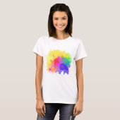 Happy Holi achtergrond. Hindoeïsme, verf. T-shirt (Voorkant volledig)