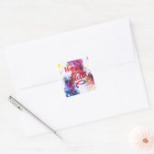 happy Holi Announement Vierkante Sticker (Envelop)
