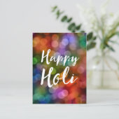 Happy Holi Bokeh Briefkaart (Staand voorkant)
