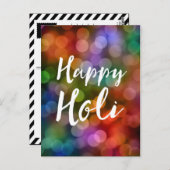 Happy Holi Bokeh Briefkaart (Voorkant / Achterkant)