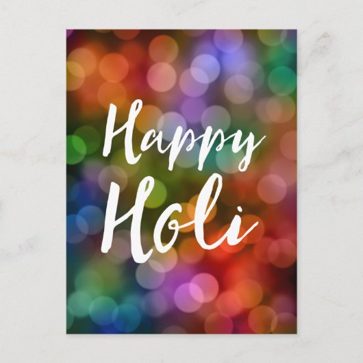 Happy Holi Bokeh Briefkaart (Voorkant)