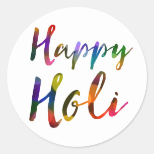 Happy Holi Bokeh Lights Ronde Sticker