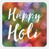 Happy Holi Bokeh Vierkante Sticker (Voorkant)