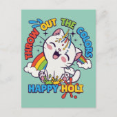 Happy Holi Cat Briefkaart (Voorkant)