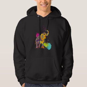 Happy Holi Colors India Hindu Spring Elephant Holi Hoodie