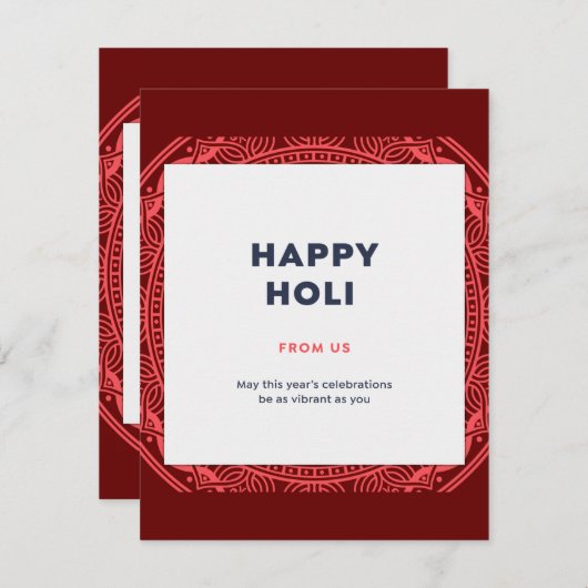 Happy Holi Feestdagenkaart (Voorkant / Achterkant)