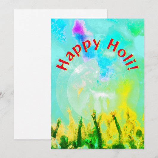 Happy Holi Feestdagenkaart (Voorkant / Achterkant)