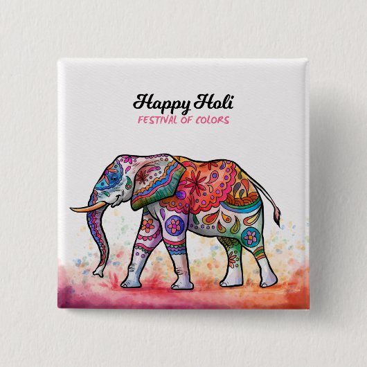 Happy Holi - Festival Colors Vierkante Button 5,1 Cm (Voorkant)