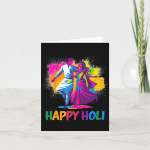 Happy Holi Festival Indian Kleuren Lente Dans Dan Kaart