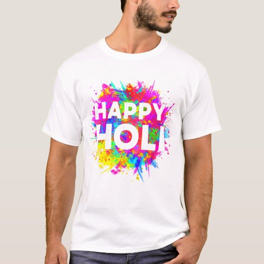 Happy Holi Festival van kleuren T-shirt (Voorkant)