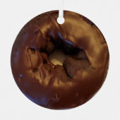 Happy Holi-Glaze Chocolate Donut Metalen Ornament (Voorkant)