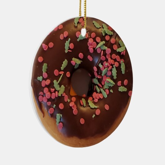 Happy Holi-Glaze Chocolate Sprinkles Donut Keramisch Ornament (Rechts)