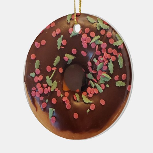 Happy Holi-Glaze Chocolate Sprinkles Donut Keramisch Ornament (Links)