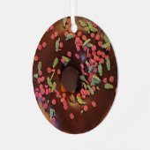 Happy Holi-Glaze Chocolate Sprinkles Donut Metalen Ornament (Voorkant links)