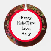 Happy Holi-Glaze Chocolate Sprinkles Donut Metalen Ornament (Achterkant)