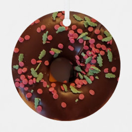 Happy Holi-Glaze Chocolate Sprinkles Donut Metalen Ornament
