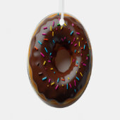 Happy Holi-glaze Donut Gepersonaliseerde Kerst Metalen Ornament (Voorkant Rechts)