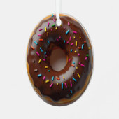 Happy Holi-glaze Donut Gepersonaliseerde Kerst Metalen Ornament (Voorkant links)