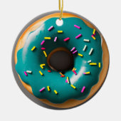 Happy Holi-Glaze | Grappige Donut Pun Kerstmis Keramisch Ornament (Voorkant)