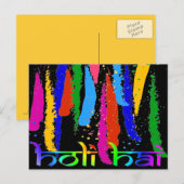 Happy Holi Greetings Briefkaart (Voorkant / Achterkant)