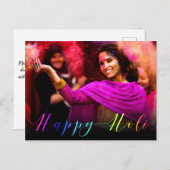 Happy Holi Hai Foto Typografie - Briefkaart (Voorkant / Achterkant)