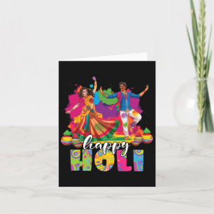 Happy Holi Indian Dancing Lente Holi Festival van Kaart