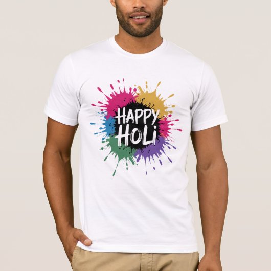 Happy Holi - Kleur Splash T-shirt (Voorkant)
