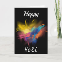 Happy Holi op zwarte achtergrond