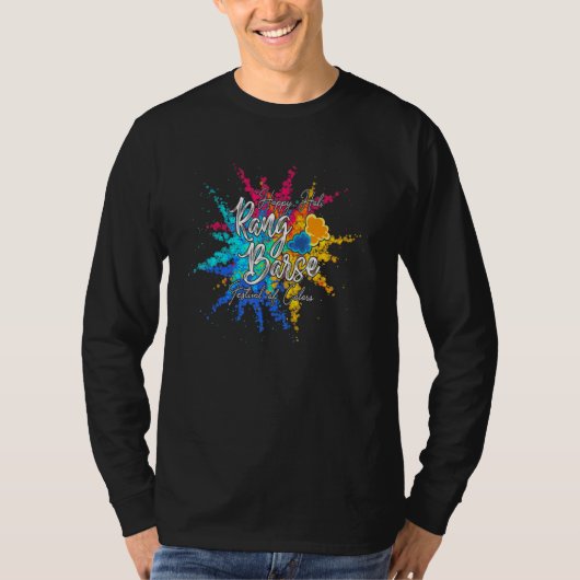 Happy Holi Rang Barse Spring Festival India Hindu T-shirt (Voorkant)